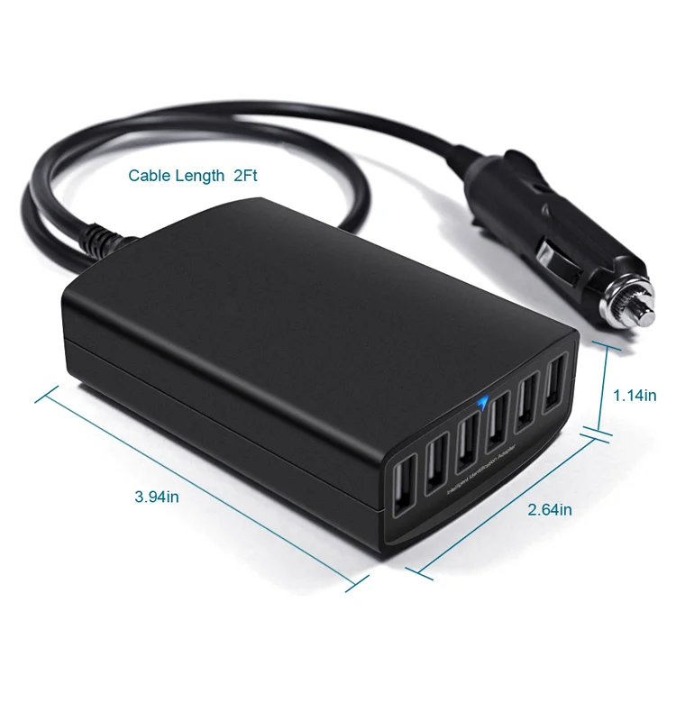 50w Mini 6 Port Usb Car Charger Fast Mobile Phone Promotion Multi Usb Car Charger Ce Rohs Buy