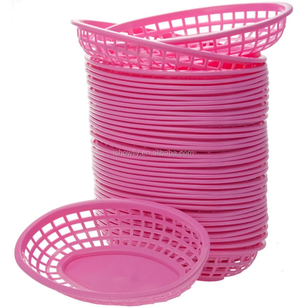 12 New High Quality Tablecraft Clic Small Pink Oval Plastic Diner 12 New High Quality Tablecraft Clic Small Pink Oval Plastic Diner Basket Barbecue Serving Baskets Vintage