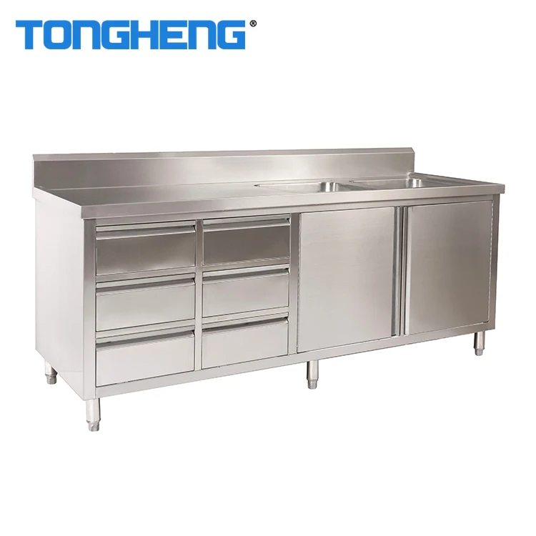 Commercial Restaurant Used Stainless Steel Kitchen Cabinet With Bowl Sink View Stainless Steel Cabinet Tongheng Product Details From Foshan Tongheng Hotel Equipment Co Ltd On Alibaba Com