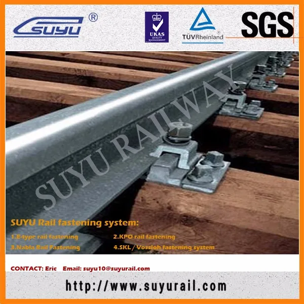 E clip rail fastening system for 115RE railway track