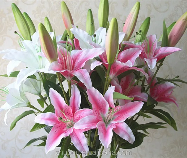 Home/wedding Decoration High Quality Silk Artificial Lily Easter Flower