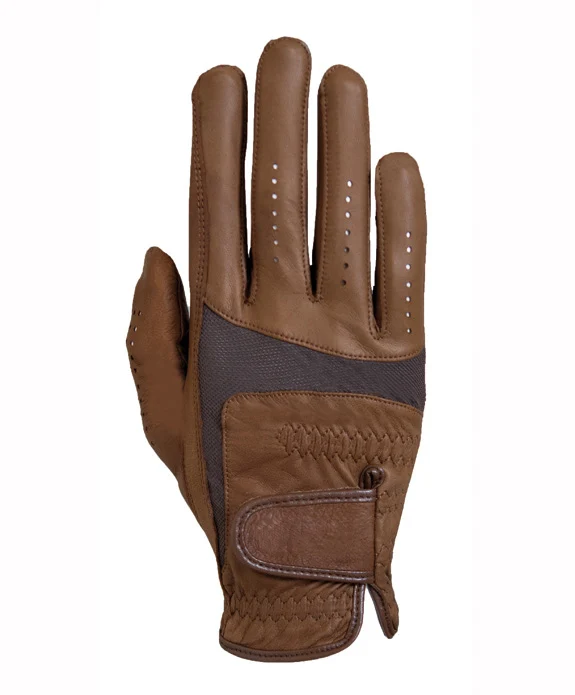 GABRETTA Leather Equestrian Horse riding gloves with option to Personalise BLACK