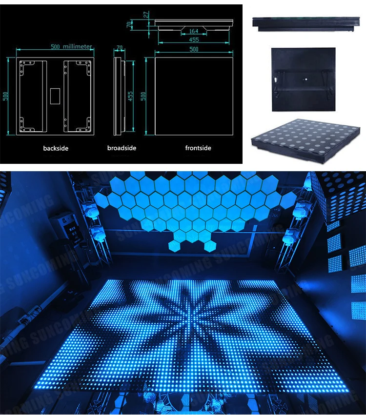 China cheap full color led interactive video digital dance floor for wedding parties event