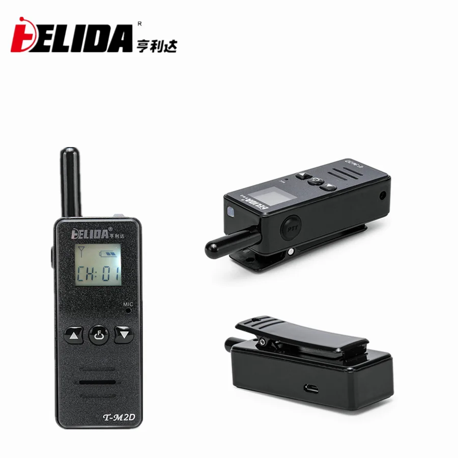 HELIDA T-M1 super small portable walkie talkie two way radio 2 Pieces,black