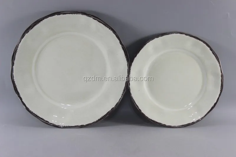 8.5" and 11"Rustic Melamine dinner plate for White color