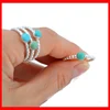 2016 Fashionable 925 sterling silver 4mm turquose 925 italian silver ring