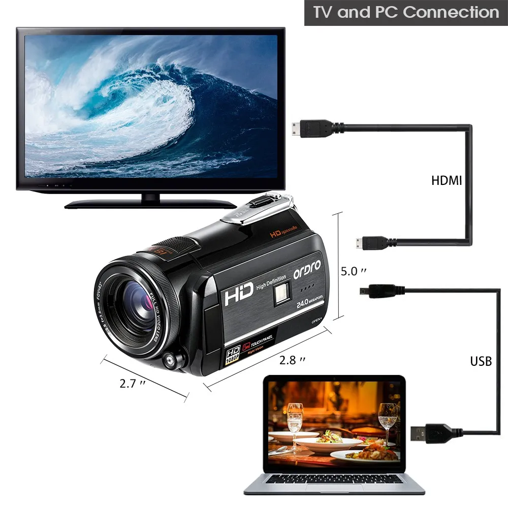 Full Hd 1080p 24mp 18x Digital Zoom Wifi Video Camera Infrared Camera