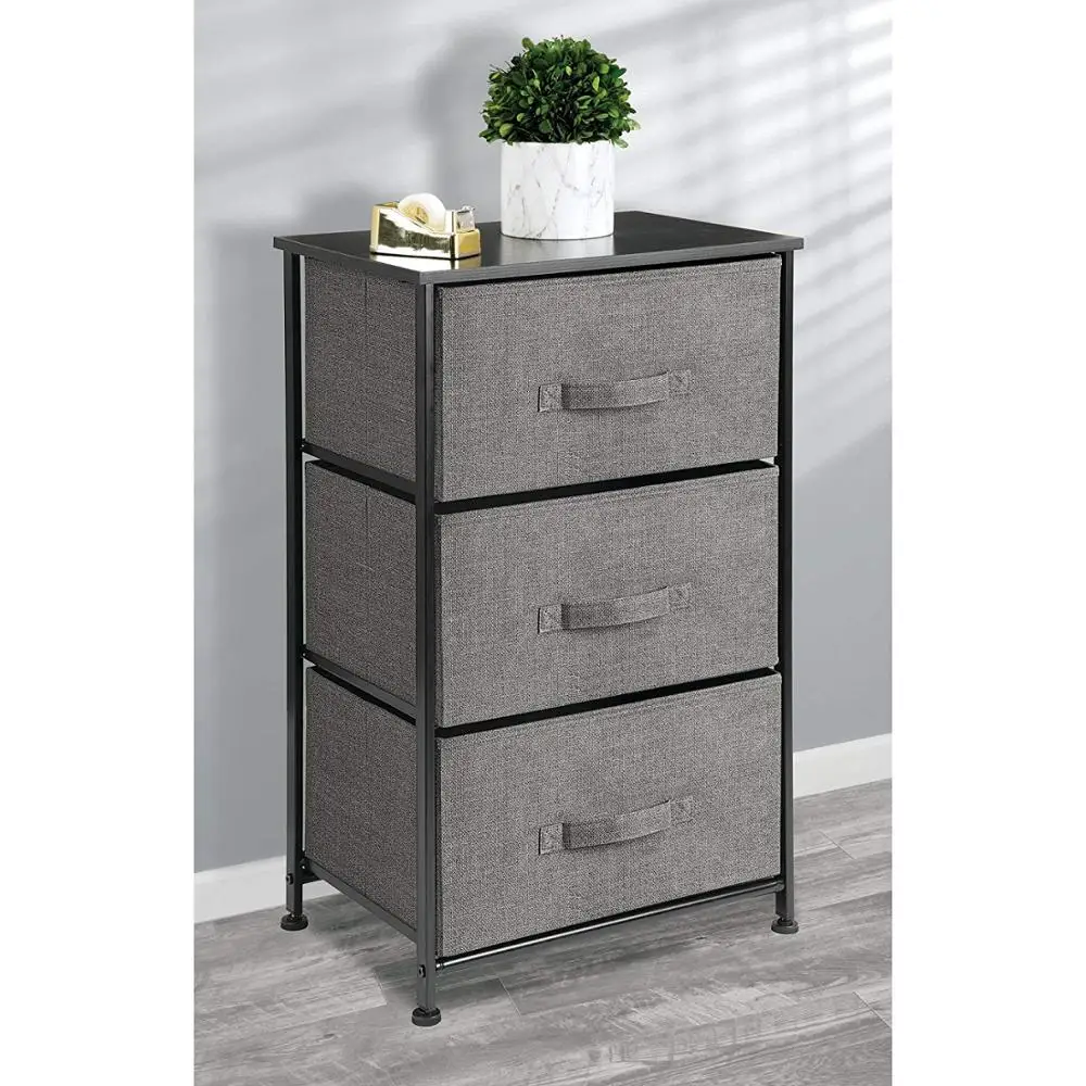3 Layers Furniture Bedside Tables Modern Bedside Table With Fabric Drawer
