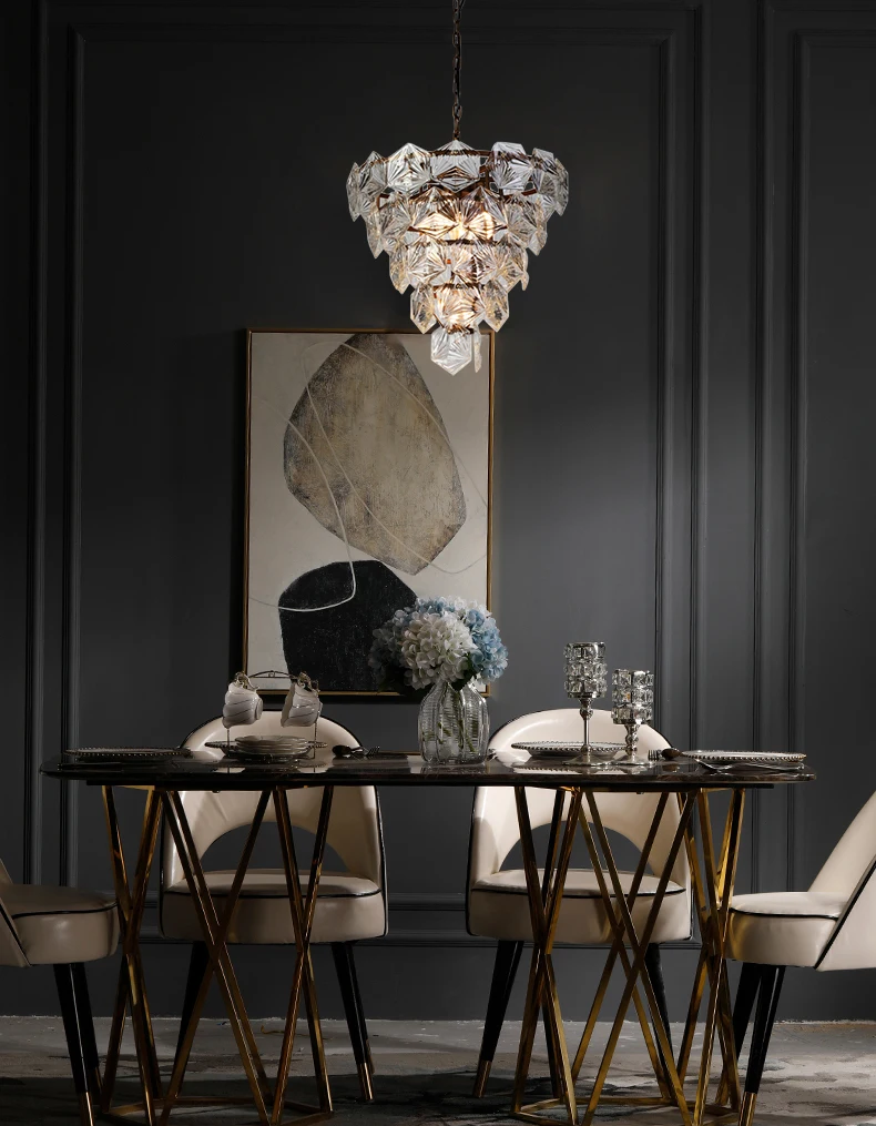 Modern glass pendant light luxury atmosphere dining room lamps
