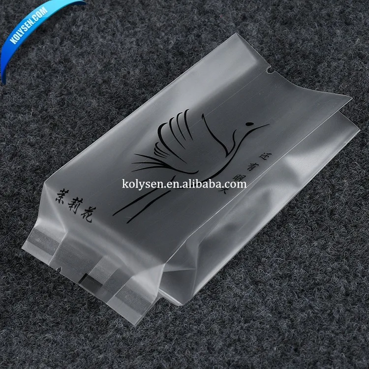 Printed translucent gusset sealant bag for tea packaging