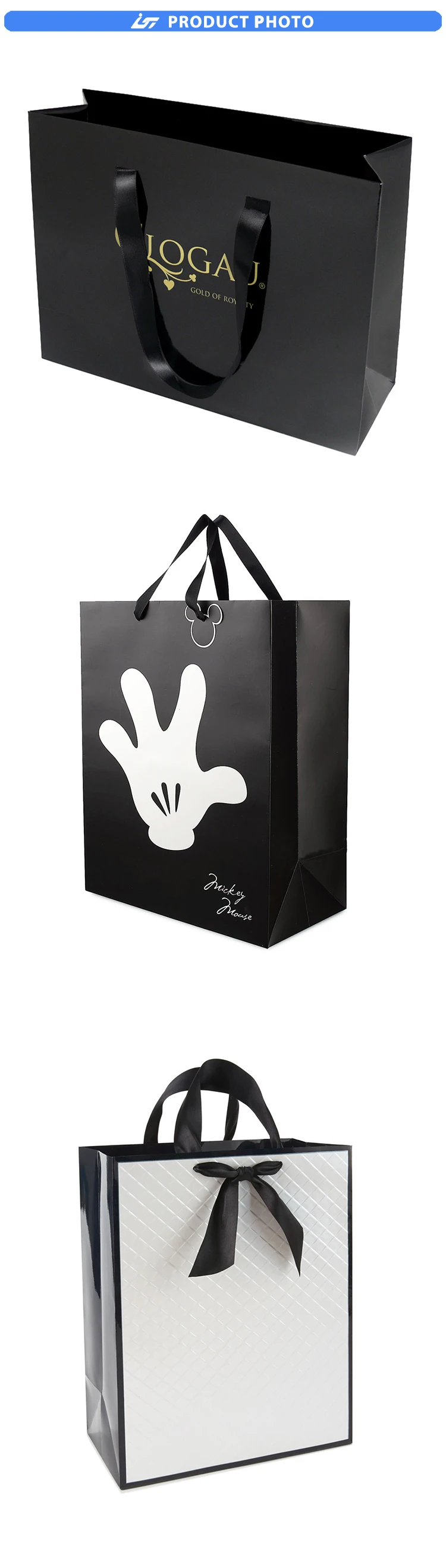 Custom print shopping paper bags with your own logo