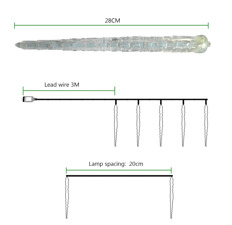 SMD Outdoor Waterproof Christmas Led Meteor Icicle Decorative Lights