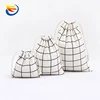 Small pure and fresh and receive bag wholesale cotton fiber grid cloth pocket draw string beam tea gift bags