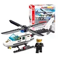 Free Shipping 102pcs Small Particles Fire Police Station Building Truck Blocks Bricks Helicopter Model Kits Christmas