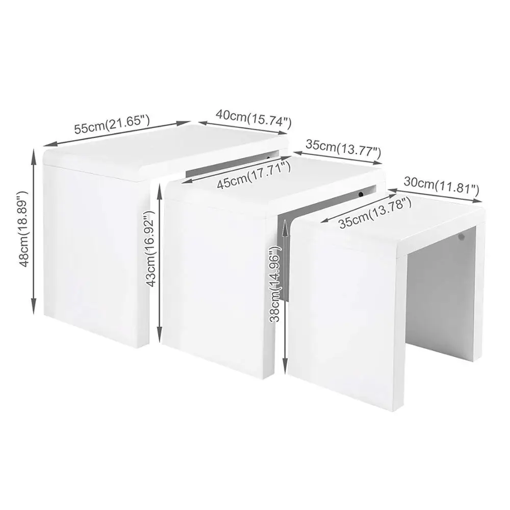 Cheap White Set Of 3 Tables Matte Nesting Table Coffee Buy Nesting
