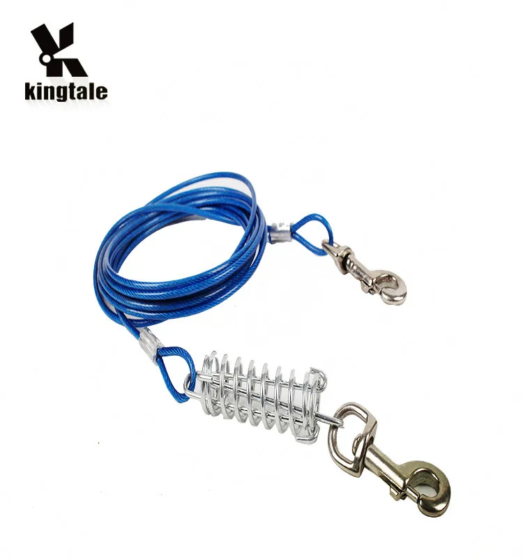 Kingtale New Style Coated Wire Rope Retractable Dog Tieout Cable Leash