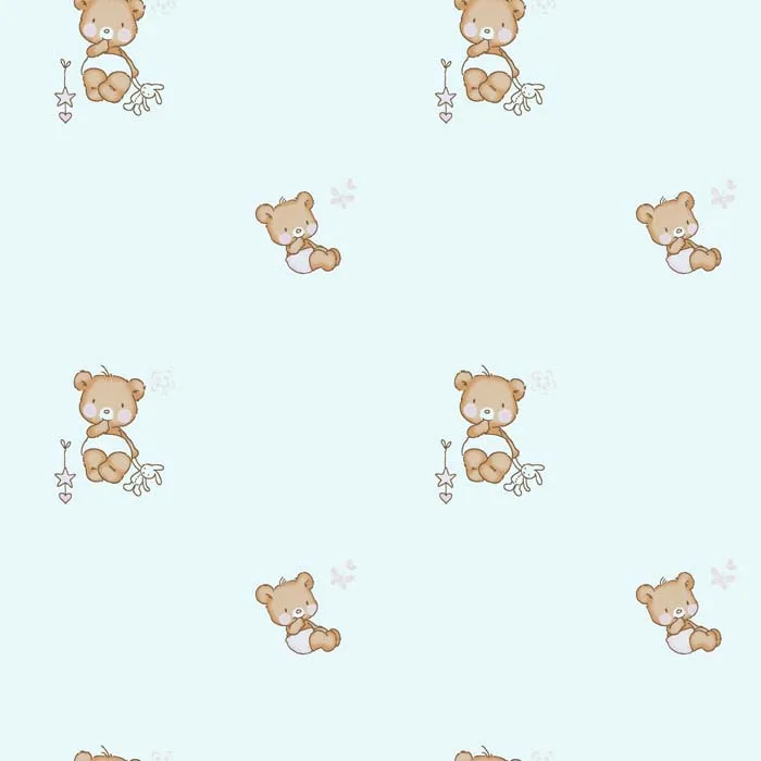 M-1571 Little Bear Wallpaper For Kids Bed Room Printable Wallpaper ...