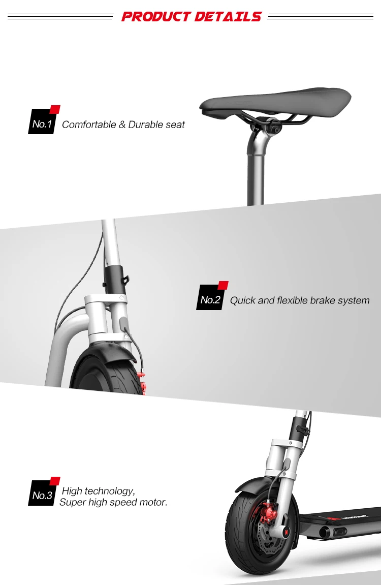 2 Wheel Long Range Foldable Electric Scooter Mobility With Seat
