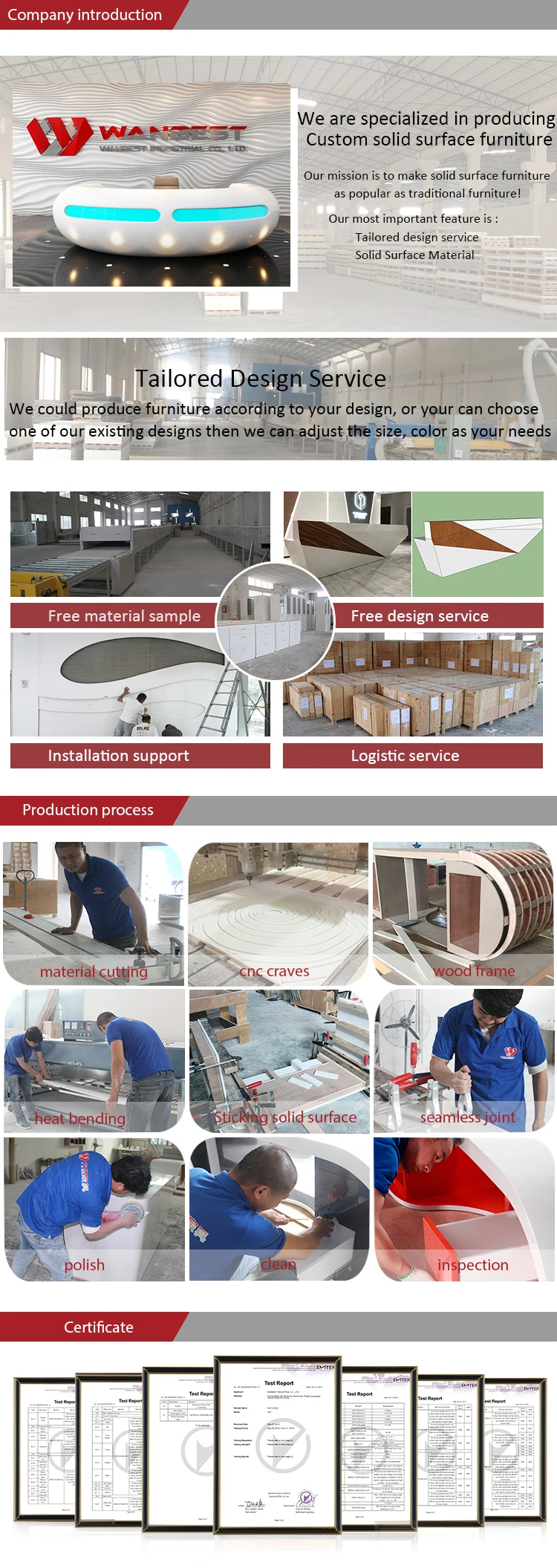 Luxury Artificial Marble Led Small Nail Salon Office Furniture Hotel Reception Desk Front Table