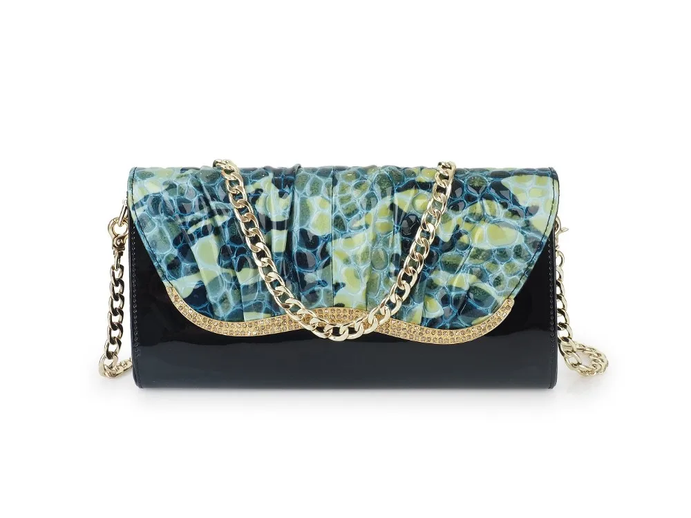 dark green clutch bag