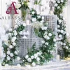 New designed wedding decoration stage backdrops white grid decoration