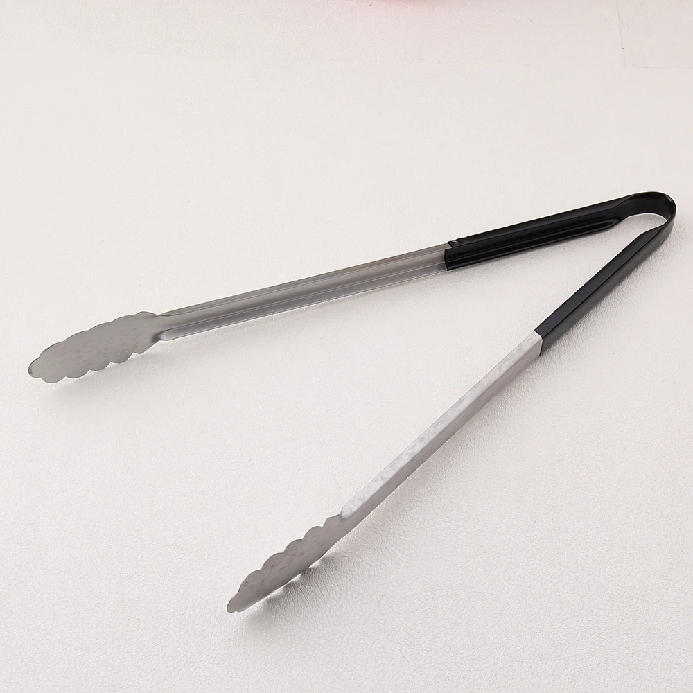 Manual Stainless Steel Kitchen Nylon Food Tong