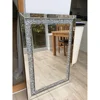 Large rectangle crushed diamond frame home art wall mirror