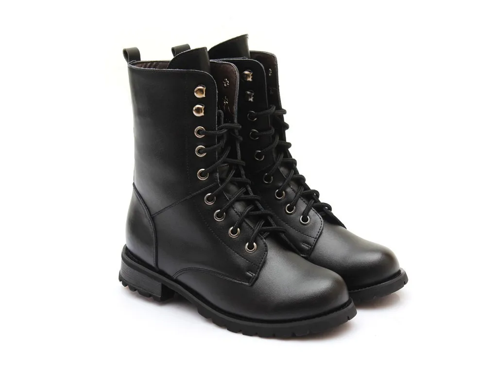 2014 New Winter Snow Boots, Fashion Black Genuine Leather