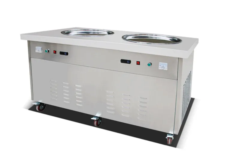 Commercial Stainless Steel Sale Philippine Double Pan Flat Fried Ice