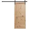 Interior One Panel Z Brace Knotty Pine Stained Solid Wood Slab Barn Door