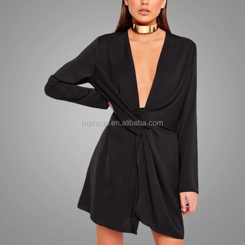 black wrap short dress