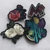 Laser Cut Velvet Fabric Colorful Flower Embroidery Stitches Felt Velvet Patches Embroidered