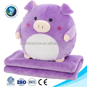 Cartoon Purple Soft Stuffed Animal Plush Pig Toy Oem Custom Cute