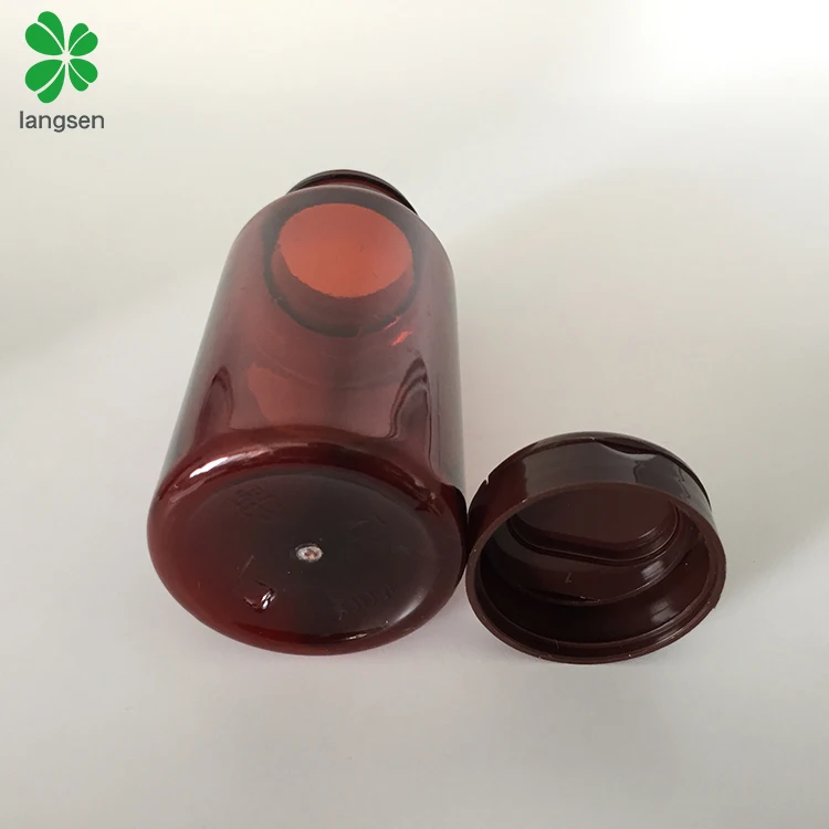 PET 150cc amber flip top cap capsule bottle