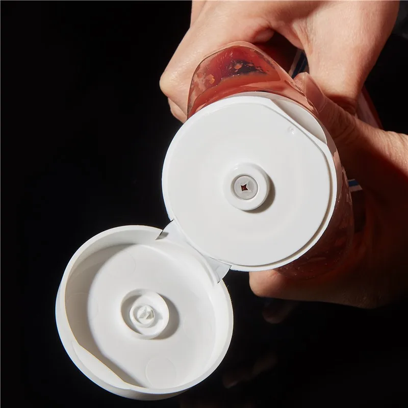 Food Grade Ketchup Dispensing Bottle Flip Top Cap With Silicone Valve