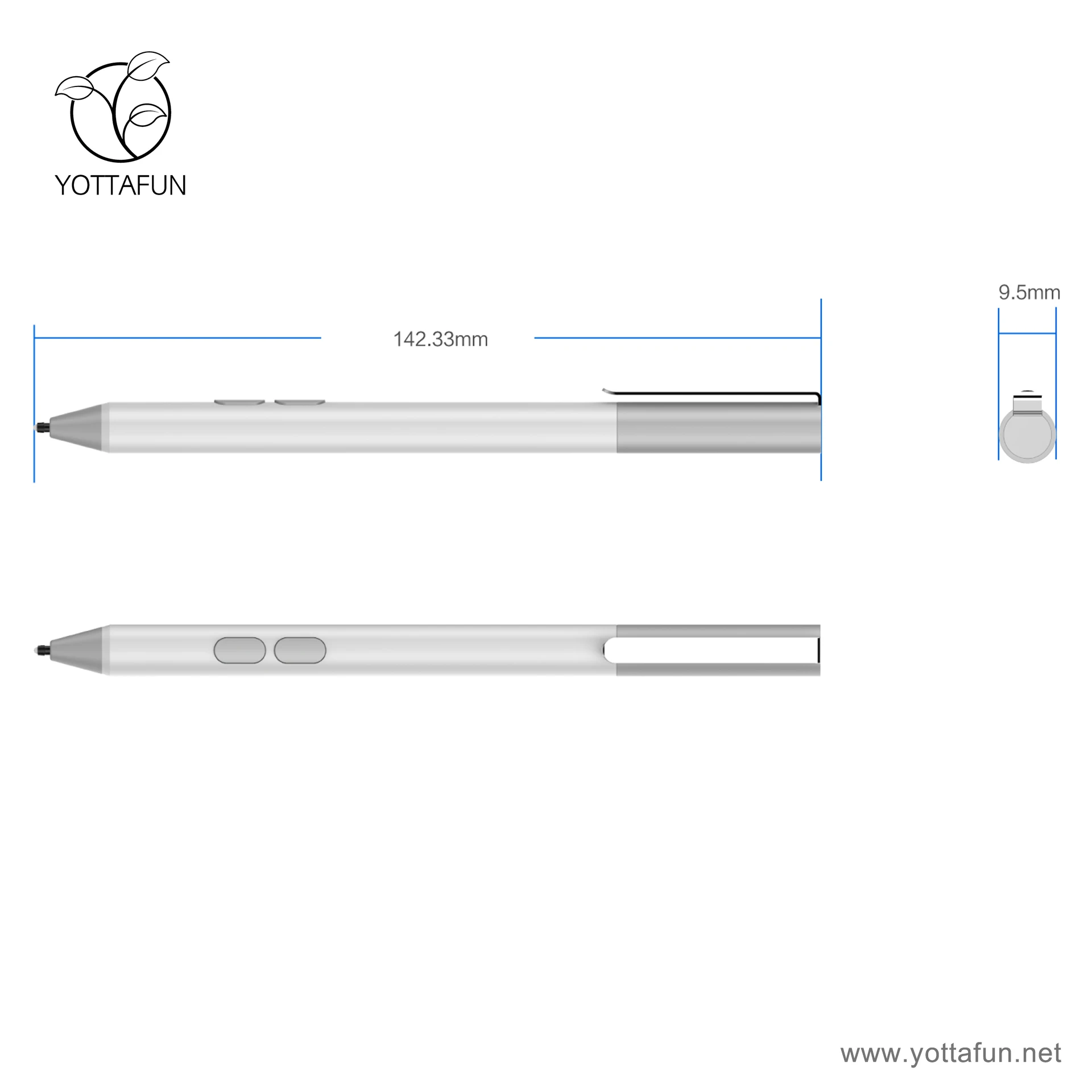 Hot in Amazon capacitive pen active stylus pen MPP 4096 pressure level surface pen shenzhen manufacturer   .jpg