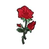 High quality rose embroidery flower patches Hot melt patches clothes down jacke embroidery patch Motif Stripes Clothes Stickers