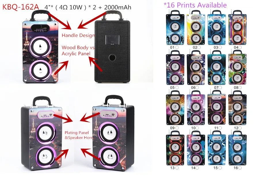Factory Price 20w 2000mah Bluetooth Portable Wireless Speakers Karaoke