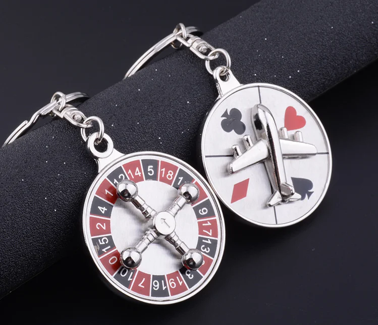 Casino Souvenir Russian Roulette Shape Custom Metal Keychain Buy