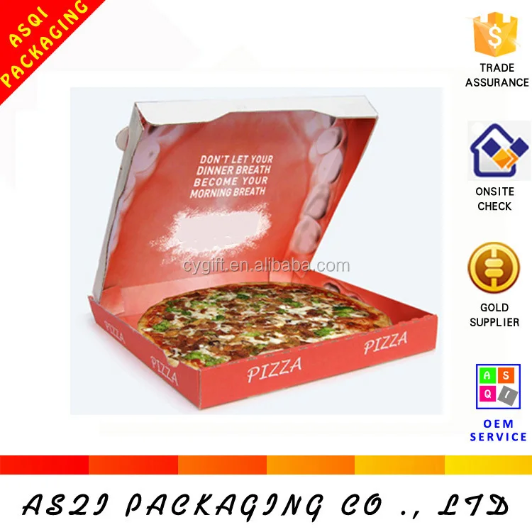 Factory Wholesale Price Cmyk Printed Corrugated Slice Rectangular Pizza