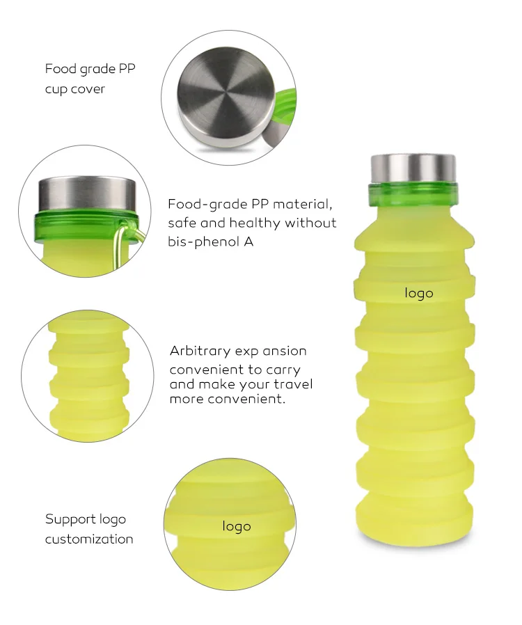 Most selling item  private label outdoor water bottle  silicone collapsible water bottle 7