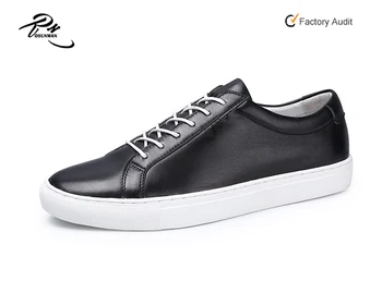 Low Cut Man Casual Fashion Shoe,Leather Upper Flat Sole Lace Up Shoes ...