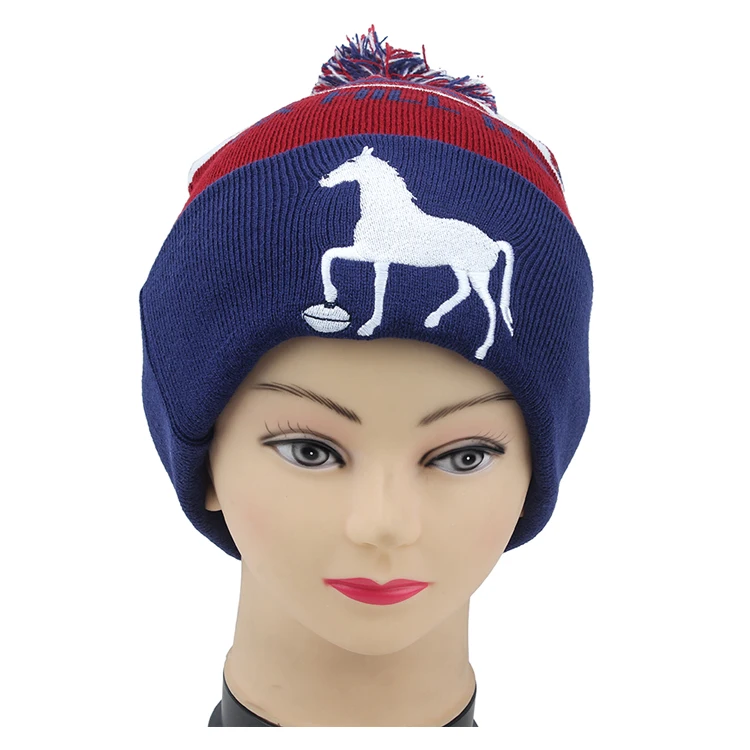 Plain Beanie With Custom Tags Authentic Skully Pom Knit Beanie Hat