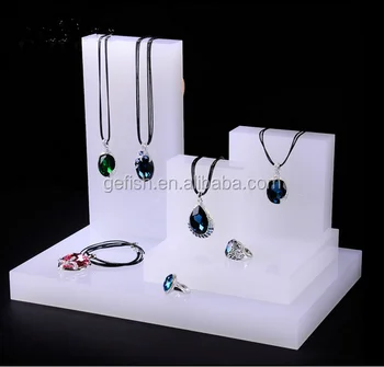 White Acrylic Jewellery Display Block Stand White Acrylic Jewellery Display Block Stand