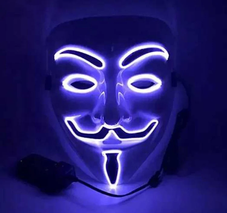 Lærd kalk Ulempe Wholesale EL Wire LED MASK Vendetta Party Fashion V Cosplay Costume Guy  Fawkes Anonymous Mask for Party Halloween Scary Decoration From  m.alibaba.com