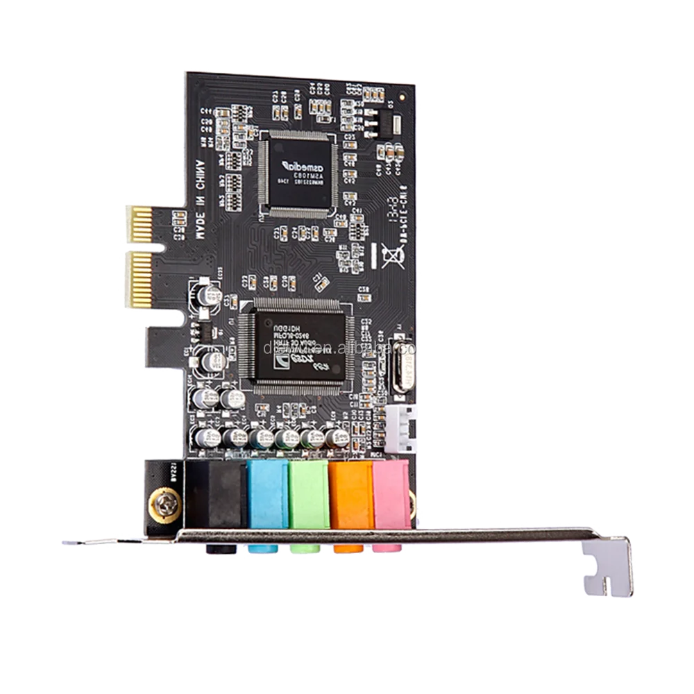 Quisiete Carte Son PCIe PCI-E X1 CMI8738 5.1 Canaux - Carte Son Stéréo Pour PC Bureau Compatible Windows