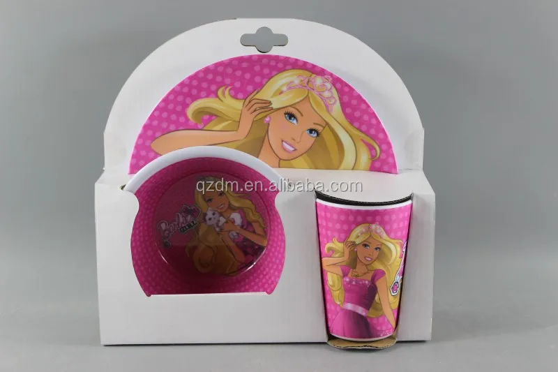 Customized 3pcs Melamine Kids dinner set FDA LFGB