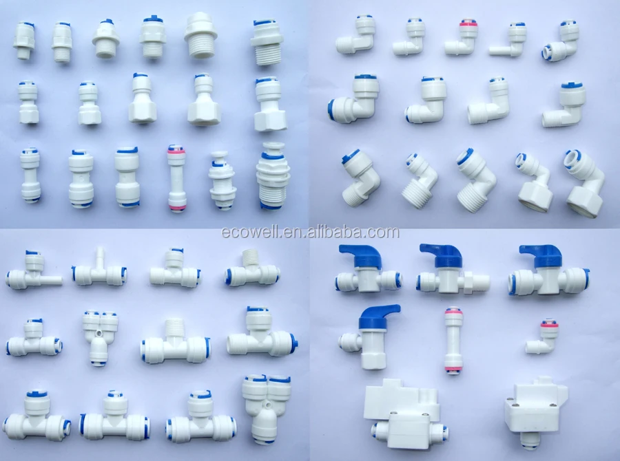 Quick Connector Fittings RO Water Filters 6pcs 1/4 Tube OD To 1/2 Female Push In 