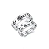 Top Selling Stainless Steel Engraved Message Couple Ring With Diamond