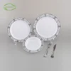 Smart design hotel silver plated creative vietnam unbreakable brilliant cheap buy bulk dinnerware disposable tableware set